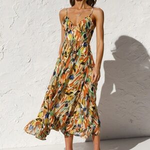Commense Multi Color Print Midi Dress